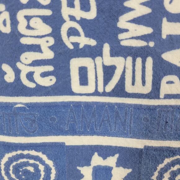 Archana Hanukkah Tablecloth 84" x 60" Blue White Cotton Rectangular Lightweight - Picture 13 of 13